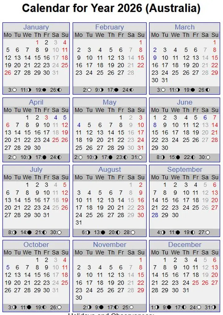 Next year calendar